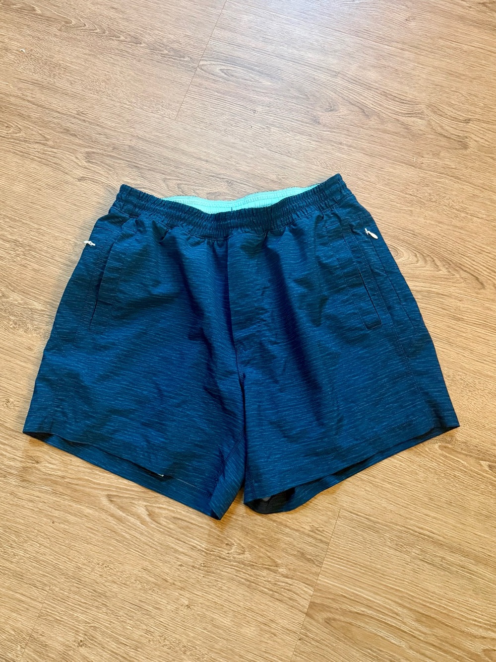 Birddogs Deep Navy Athletic Shorts with Teal Waistband